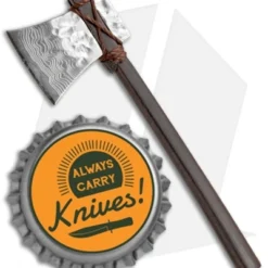 Bastion 3.25" Mini Axe W/ Neck Lanyard (VG-10 Damascus) -Hand Tools Shop Bastion 3.25in Mini Axe Neck Lanyard Damascus BSTN209 BHQ 69341 jr bottlecap