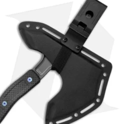 Jake Hoback Knives Ps2 Axe Carbon Fiber W/ Kydex Sheath (Blue Bolts + Gray) -Hand Tools Shop Jake Hoback Knives PS2 Axe CF Handle Kydex Sheath Blue Anodized Bolts BHQ 175494 jr sheath