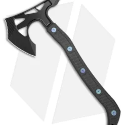 Jake Hoback Knives Ps2 Axe Carbon Fiber W/ Kydex Sheath (Blue Bolts + Black SW)