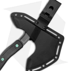 Jake Hoback Knives Ps2 Axe Carbon Fiber W/ Kydex Sheath (Green Bolts + Gray) -Hand Tools Shop Jake Hoback Knives PS2 Axe CF Handle Kydex Sheath Green Anodized Bolts BHQ 175495 jr sheath