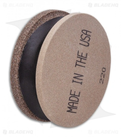 Straight Grain Supply Dual-Grit Round Sharpening Stone 80/220 1 Straight Grain Supply Dual-Grit Round Sharpening Stone 80/220