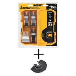 Oscillating Tool Attachments DEWALT Oscillating Blade Set (5-Piece) With Bonus Oscillating Fast Cut Carbide Grout Removal Blade