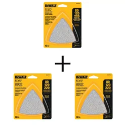 Oscillating Tool Attachments DEWALT Hook-and-Loop Triangle Sandpaper Assortment (36-Piece)