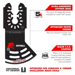 Oscillating Tool Attachments DIABLO 2 In. Universal Fit Bi-Metal Oscillating Blade For Drywall -Hand Tools Shop diablo oscillating tool attachments dou200rbd c3 1000