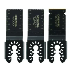Oscillating Tool Attachments Dremel Multi-Max 1-1/4 In. Oscillating Tool Universal Flush Cut Blade Variety Pack For Wood, Metal, Tile And Cement (3-Piece)