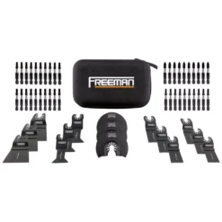 Oscillating Tool Attachments Freeman Impact Driver Bits And Oscillating Blades Kit With Case (55-Piece)