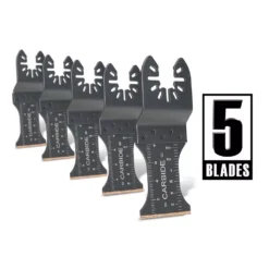 Oscillating Tool Attachments Genesis Universal 1-3/8 In. Quick-Fit Carbide Oscillating Multi-Tool Quick-Release Carbide Flush Cut Blade (5-Pack)