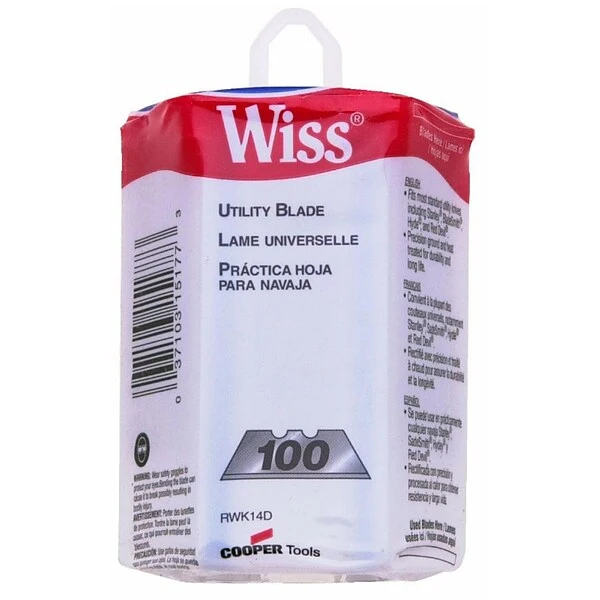 Apex Tool Wiss® RWK14D Heavy-Duty Blade, 100 Blades/Dispenser 1 Apex Tool Wiss® RWK14D Heavy-Duty Blade, 100 Blades/Dispenser