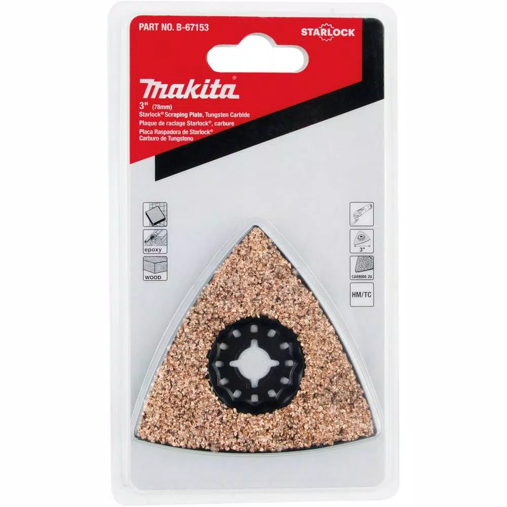 Oscillating Tool Attachments Makita 3 In. Starlock Tungsten Carbide Scraping Plate 2 Oscillating Tool Attachments Makita 3 In. Starlock Tungsten Carbide Scraping Plate - Image 2