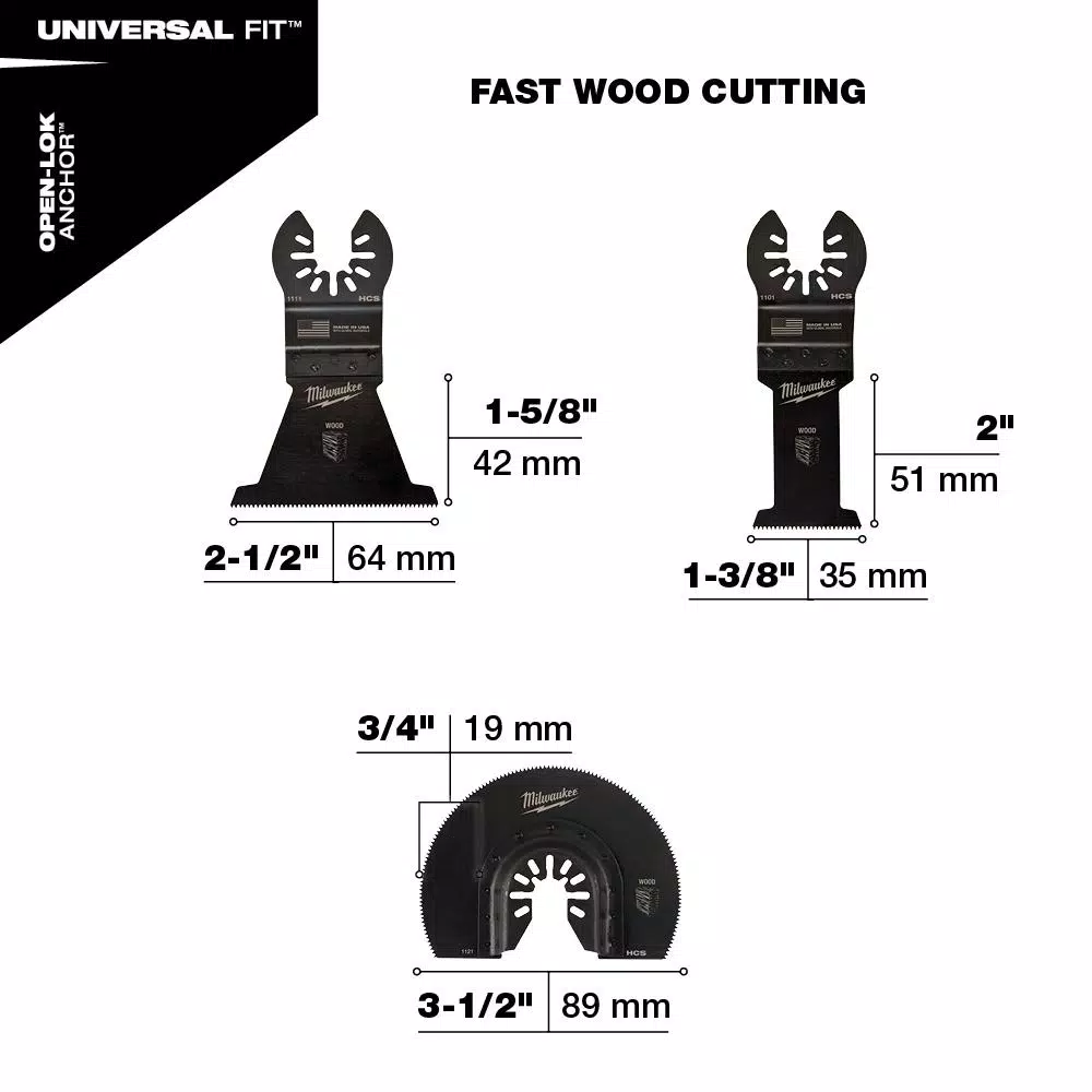 Oscillating Tool Attachments Milwaukee Oscillating Multi-Tool Blade Wood Cutting Kit (3-Piece) 4 Oscillating Tool Attachments Milwaukee Oscillating Multi-Tool Blade Wood Cutting Kit (3-Piece) - Image 4