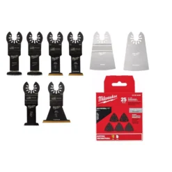 Oscillating Tool Attachments Milwaukee Oscillating Multi-Tool Blade Starter Kit With 3-1/2 In. Triangle Sandpaper Variety Pack (33-Piece)
