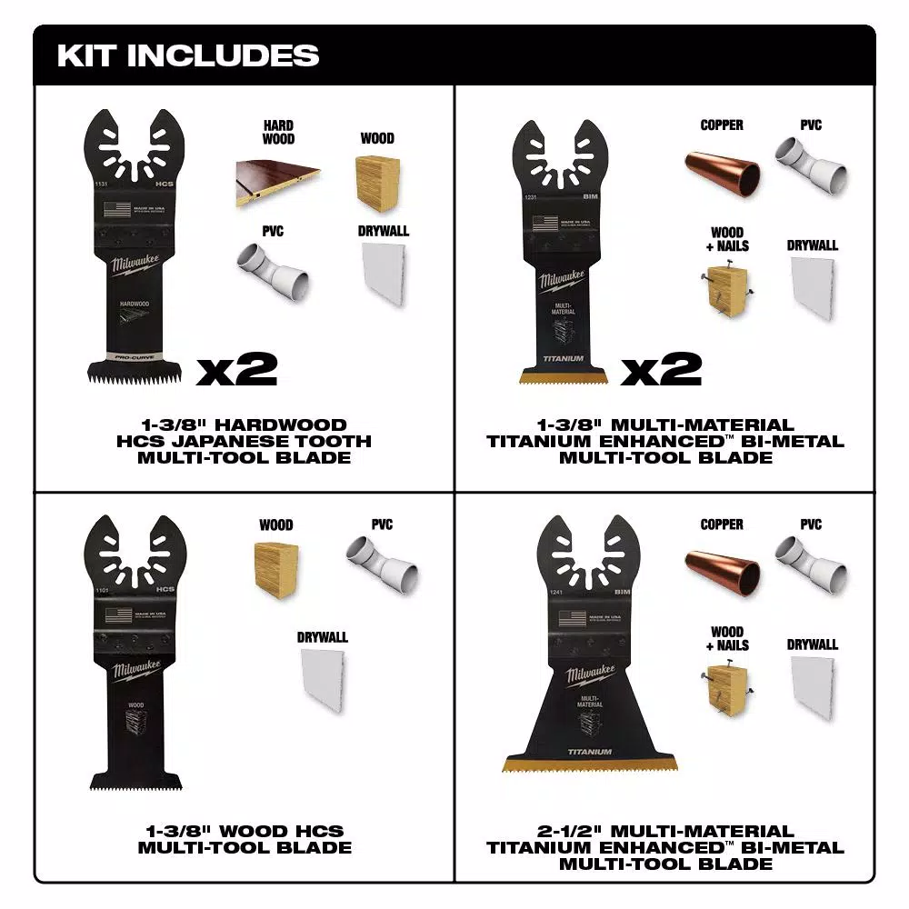 Oscillating Tool Attachments Milwaukee Oscillating Multi-Tool Blade Starter Kit With Specialty Sealant Removal & Scraper Blades (13-Piece) 3 Oscillating Tool Attachments Milwaukee Oscillating Multi-Tool Blade Starter Kit With Specialty Sealant Removal & Scraper Blades (13-Piece) - Image 3