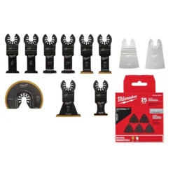 Oscillating Tool Attachments Milwaukee Oscillating Multi-Tool Blade Starter Kit With 3-1/2 In. Triangle Sandpaper Variety Pack (36-Piece)