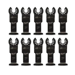 Oscillating Tool Attachments Milwaukee 1-3/8 In. High Carbon Steel Universal Fit Japanese Teeth Hardwood Cutting Oscillating Multi-Tool Blade (10-Pack)