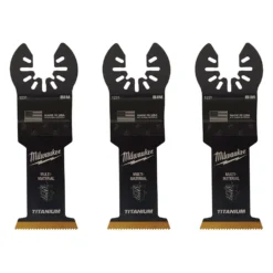 Oscillating Tool Attachments Milwaukee 1-3/8 In. Titanium Bi-Metal Universal Fit Wood And Metal Cutting Oscillating Multi-Tool Blade (3-Pack)