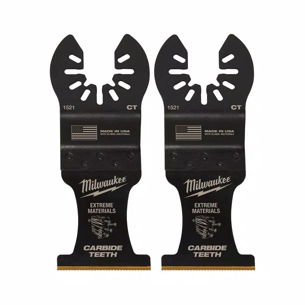 Oscillating Tool Attachments Milwaukee 1-3/8 In. Carbide Universal Fit Extreme Wood/Metal Cutting Oscillating Multi-Tool Blade (2-Pack) 7 Oscillating Tool Attachments Milwaukee 1-3/8 In. Carbide Universal Fit Extreme Wood/Metal Cutting Oscillating Multi-Tool Blade (2-Pack) - Image 7