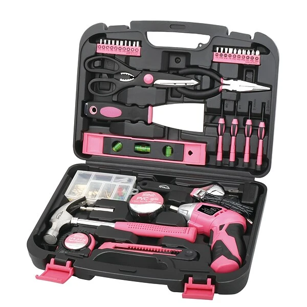 Apollo Tools Household Tool Kit Pink, 135 Piece (DT0773N1) 1 Apollo Tools Household Tool Kit Pink, 135 Piece (DT0773N1)