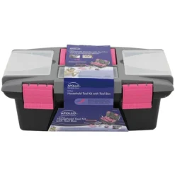 Apollo Tools Household Tool Kit With Tool Box Pink, 53 Piece (DT9773P)